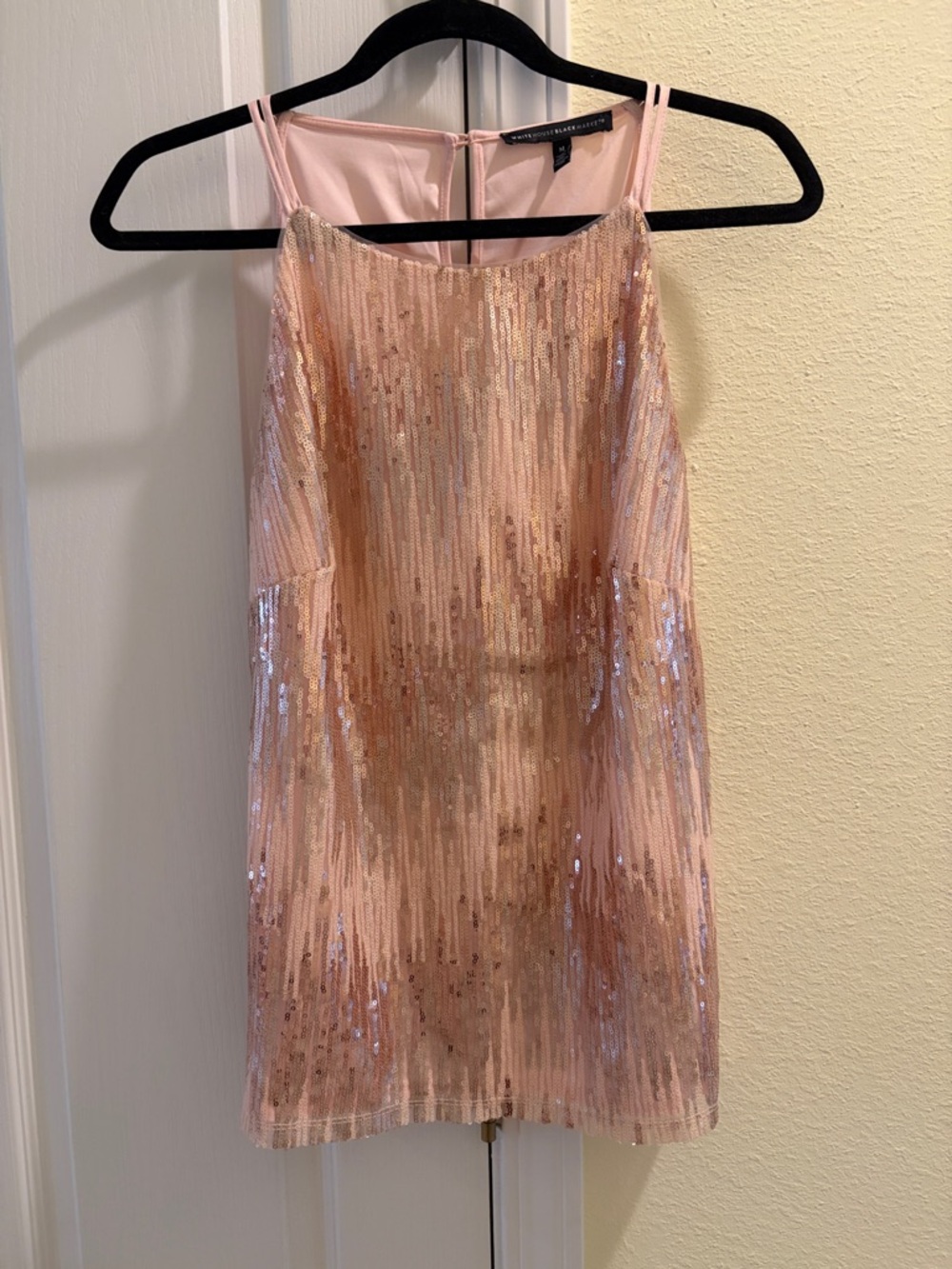White House Black Market Blush Pink Sequin Tank Top